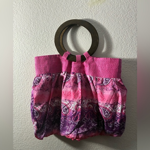 Cruise Club  Pink and Purple Paisley Print Women's Y2K Vibe Bag - Picture 1 of 4